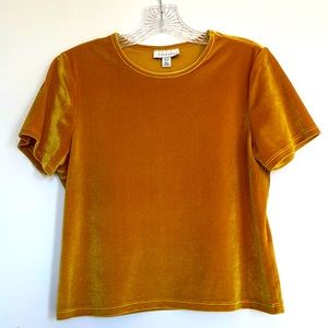 TopShop Mustard Velour top